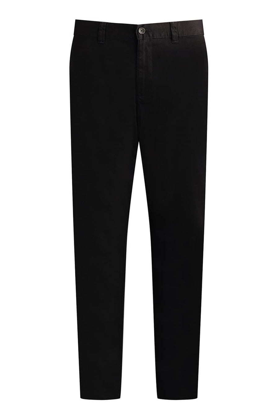 BASICS TAPERED FIT PHANTHOM BLACK SATIN STRETCH TROUSERS
