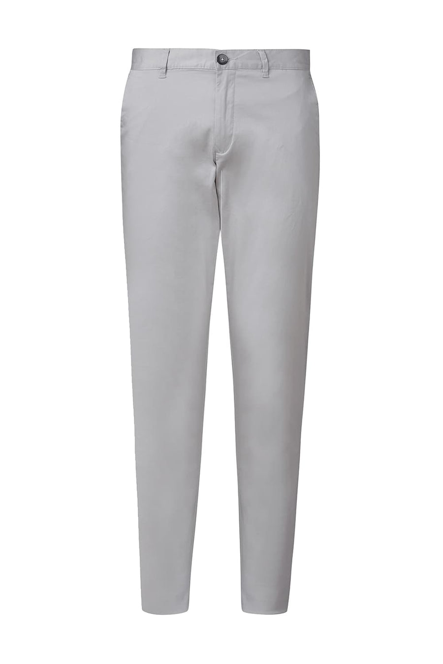 BASICS TAPERED FIT ANTARCTICA GREY SATIN STRETCH TROUSERS