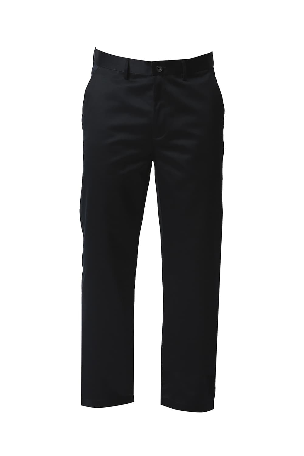 BASICS COMFORT FIT SATIN WEAVE POLY COTTON TROUSERS