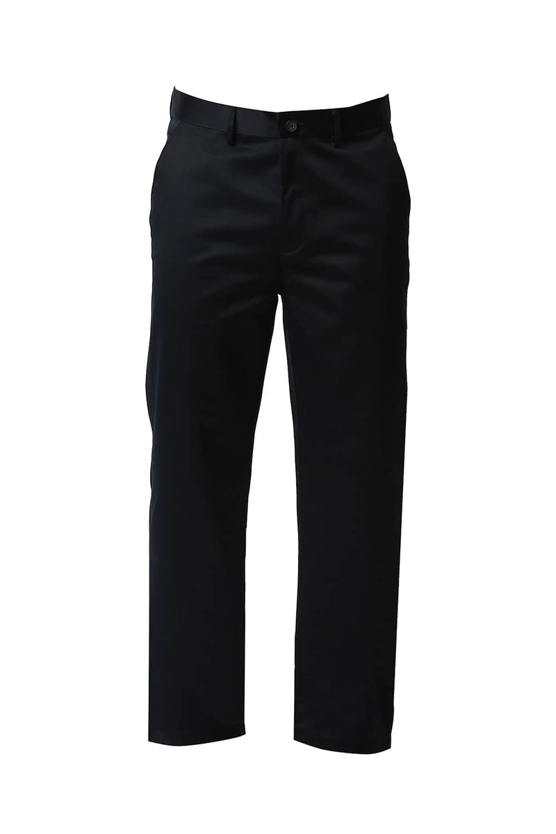 BASICS COMFORT FIT SATIN WEAVE POLY COTTON TROUSERS