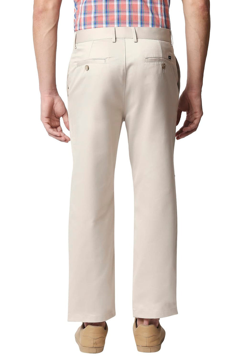 BASICS COMFORT FIT SATIN WEAVE POLY COTTON TROUSERS