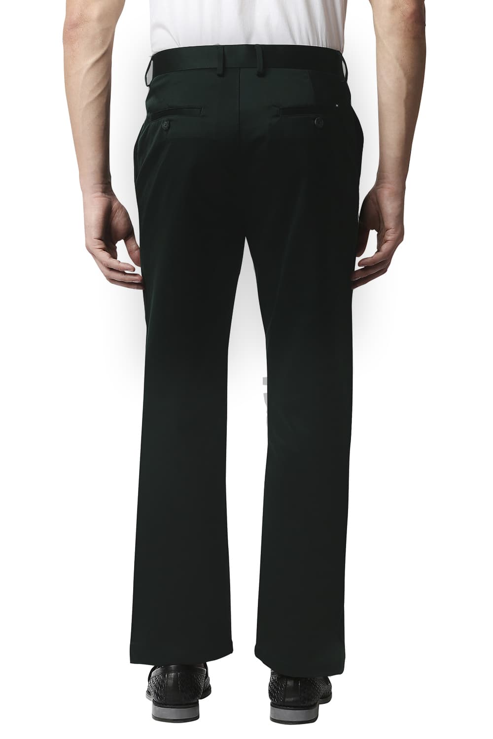 BASICS COMFORT FIT SATIN WEAVE POLY COTTON TROUSERS