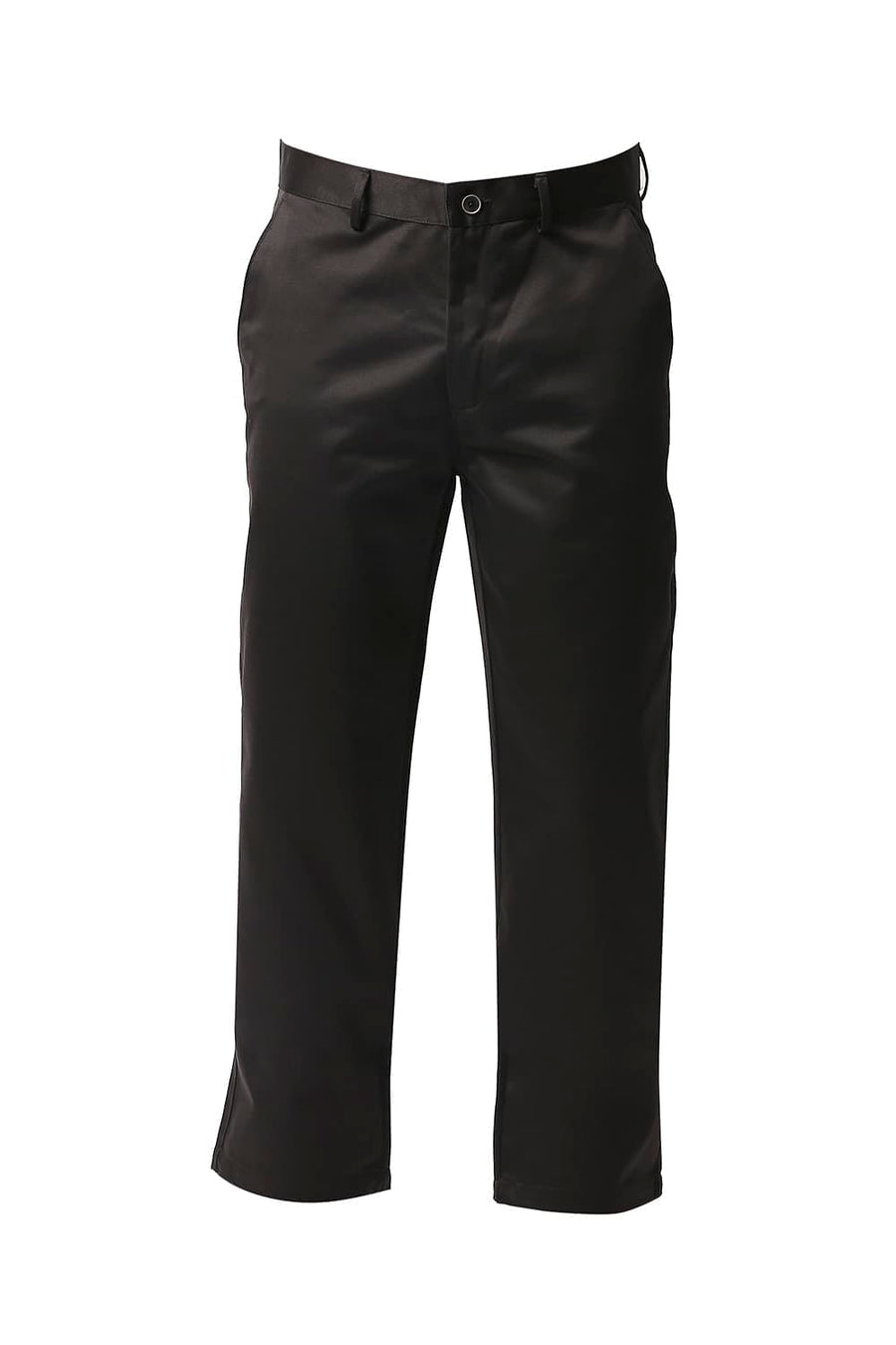 BASICS COMFORT FIT DARK GREY WEAVE POLY COTTON TROUSERS