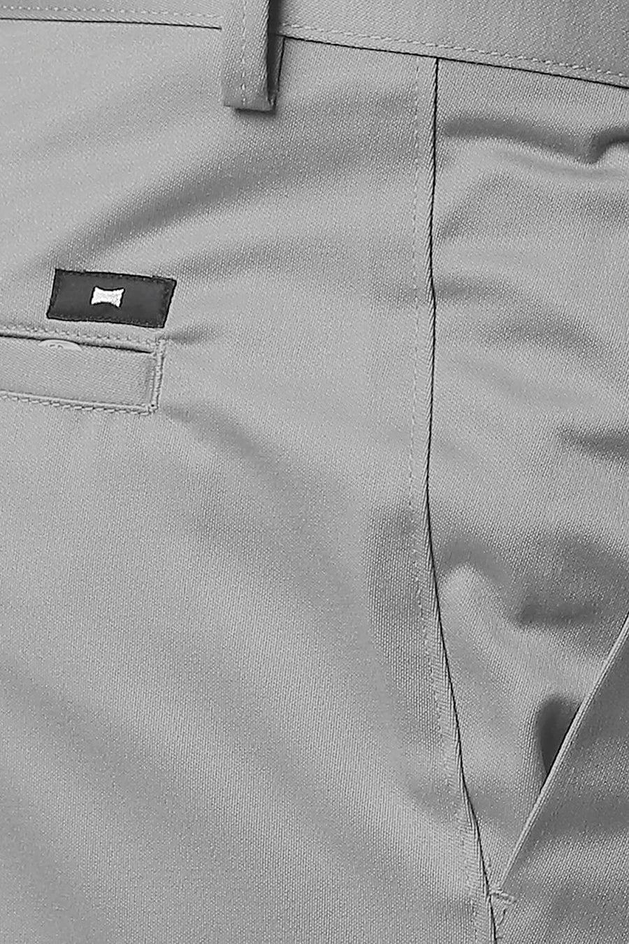 BASICS TAPERED FIT GREY SATIN TROUSERS
