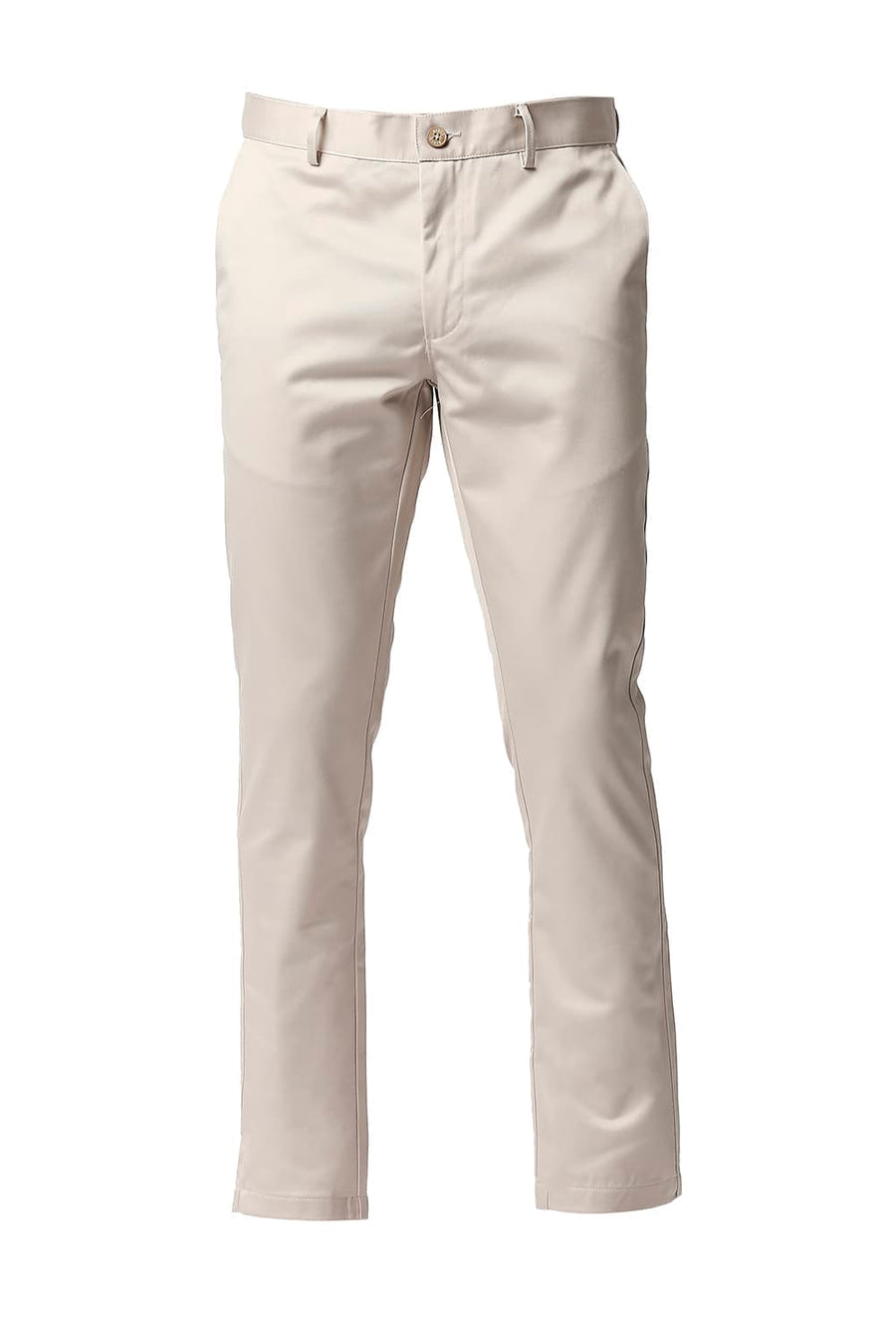 BASICS TAPERED FIT ECRU SATIN TROUSERS