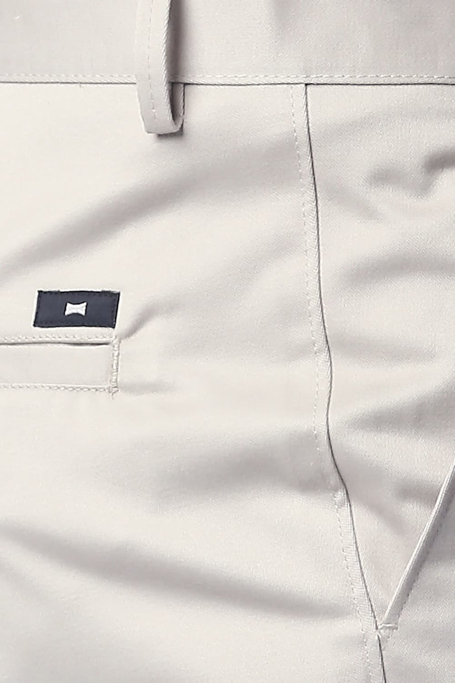 BASICS TAPERED FIT LIGHT GREY SATIN TROUSERS