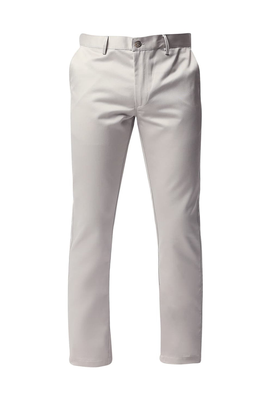 BASICS TAPERED FIT LIGHT GREY SATIN TROUSERS