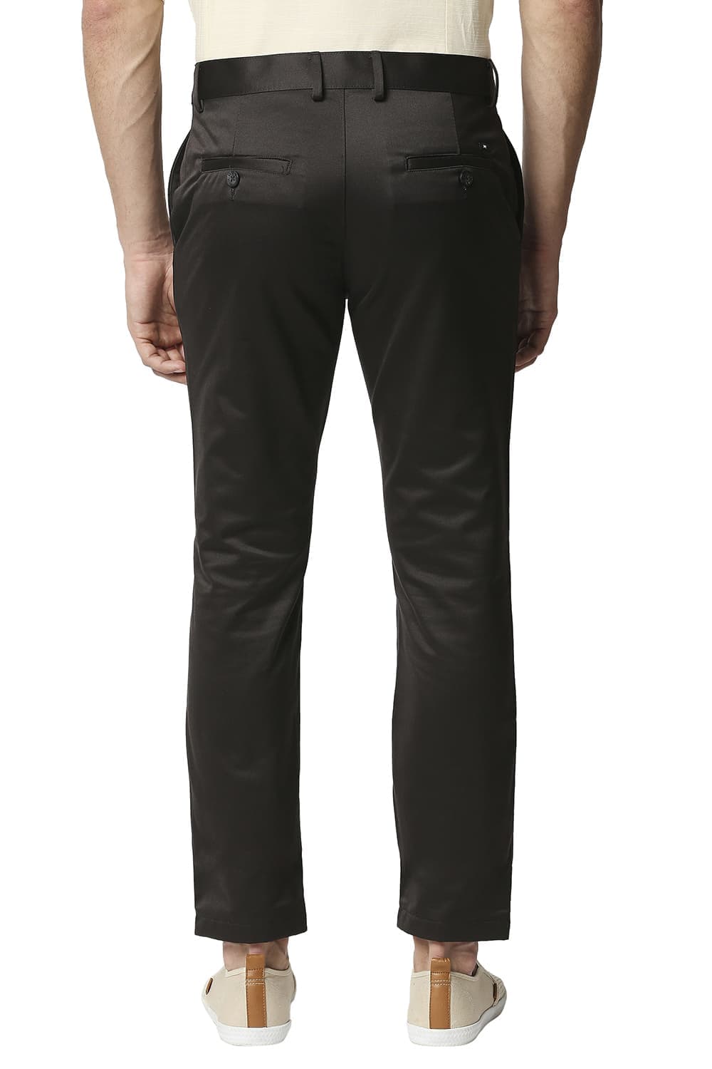 BASICS TAPERED FIT SATIN TROUSERS