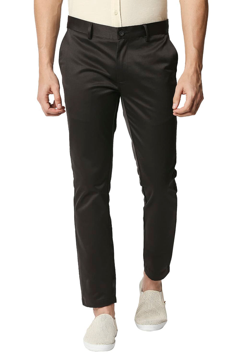 BASICS TAPERED FIT SATIN TROUSERS