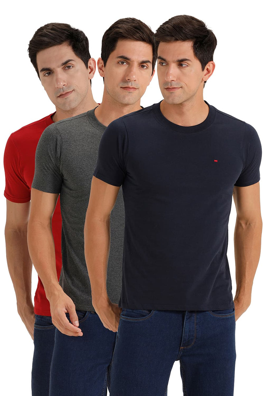 BASICS CREW NECK MUSCLE FIT HALF SLEEVES TEES