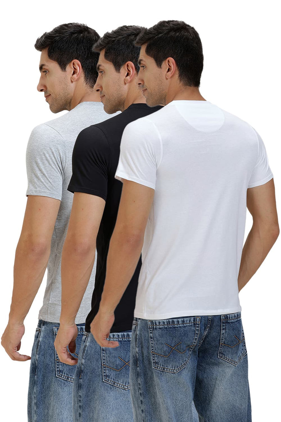 BASICS CREW NECK MUSCLE FIT HALF SLEEVES TEES