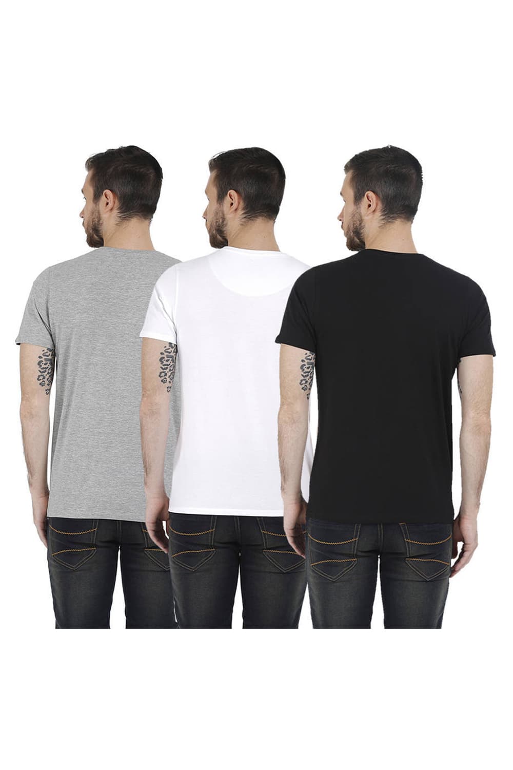 BASICS CREW NECK MUSCLE FIT HALF SLEEVES TEES