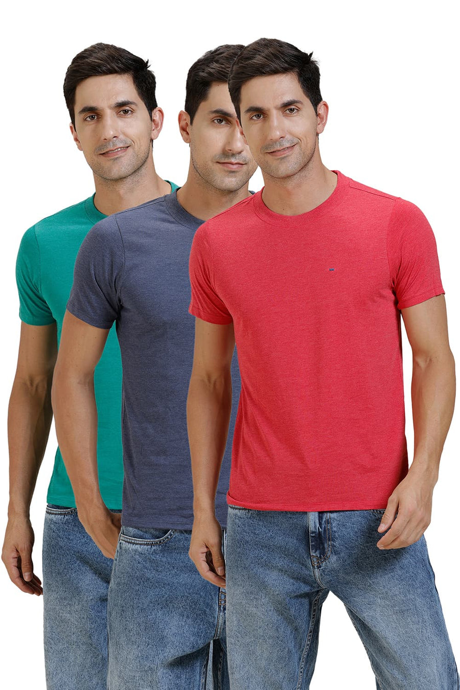 BASICS CREW NECK MUSCLE FIT HALF SLEEVES TEES