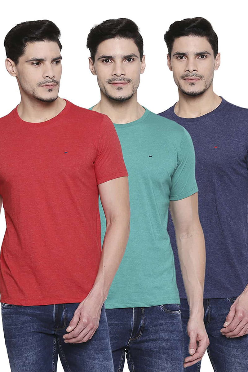 BASICS CREW NECK MUSCLE FIT HALF SLEEVES TEES