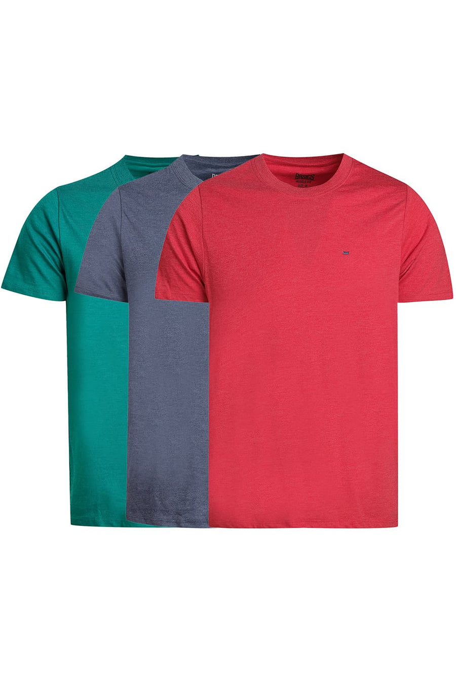 BASICS CREW NECK MUSCLE FIT HALF SLEEVES TEES