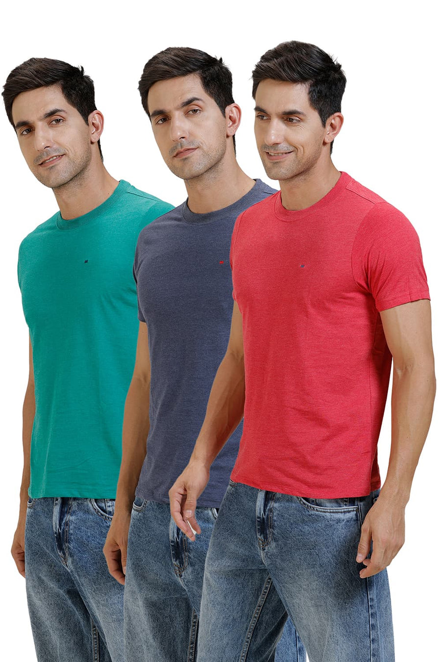 BASICS CREW NECK MUSCLE FIT HALF SLEEVES TEES