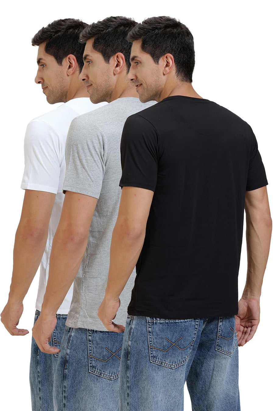 BASICS VALUE PACK OF 3 MUSCLE FIT V-NECK T-SHIRTS
