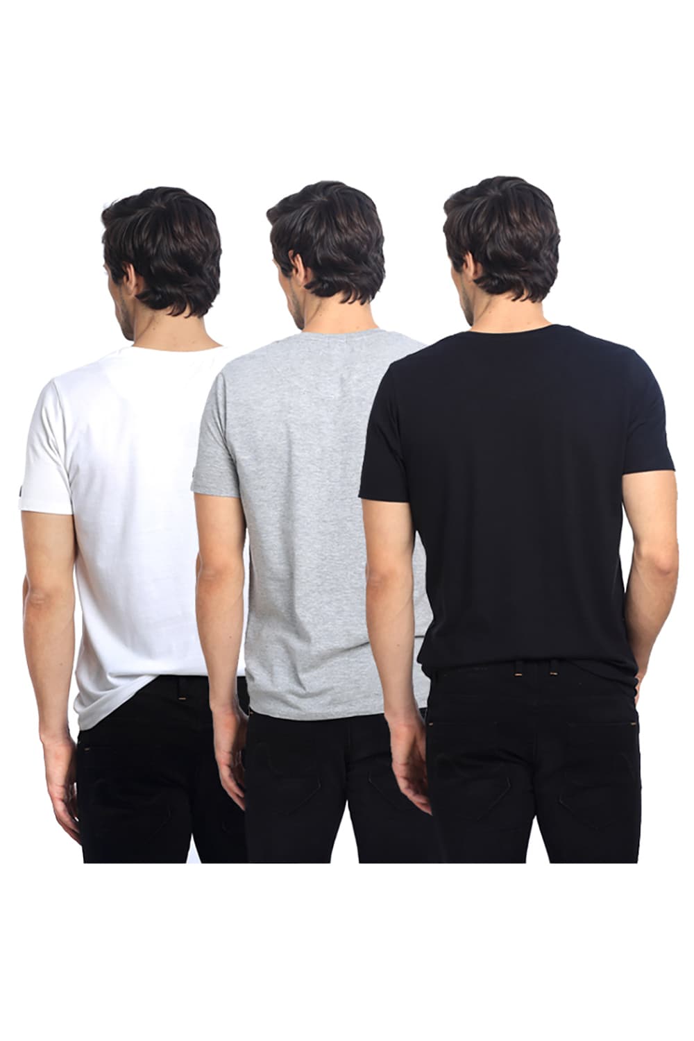 BASICS VALUE PACK OF 3 MUSCLE FIT V-NECK T-SHIRTS