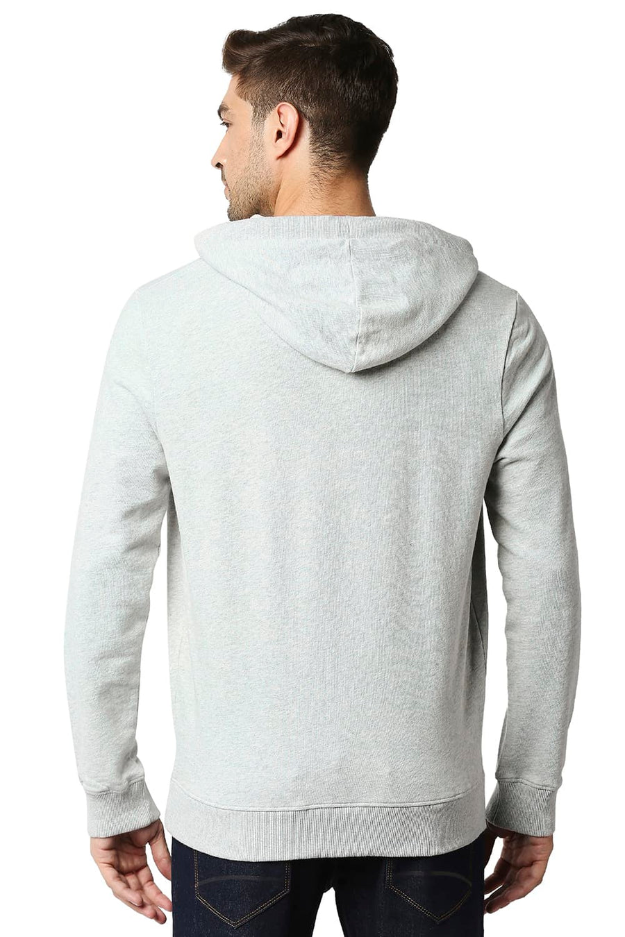 BASICS MUSCLE FIT CLOUD HEATHER MILD BRUSHED FLEECE HOOD PULLOVER JACKET
