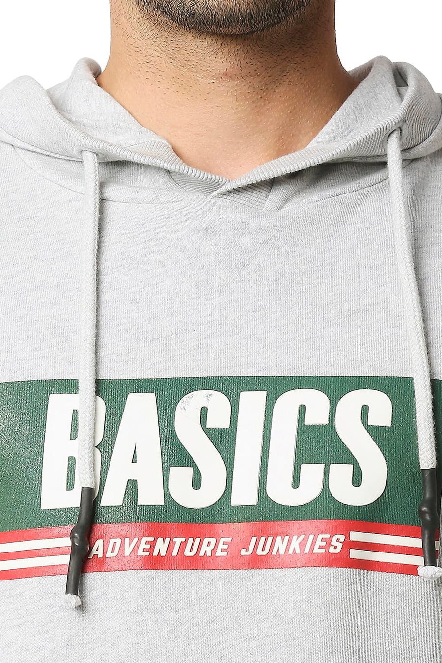 BASICS MUSCLE FIT CLOUD HEATHER MILD BRUSHED FLEECE HOOD PULLOVER JACKET