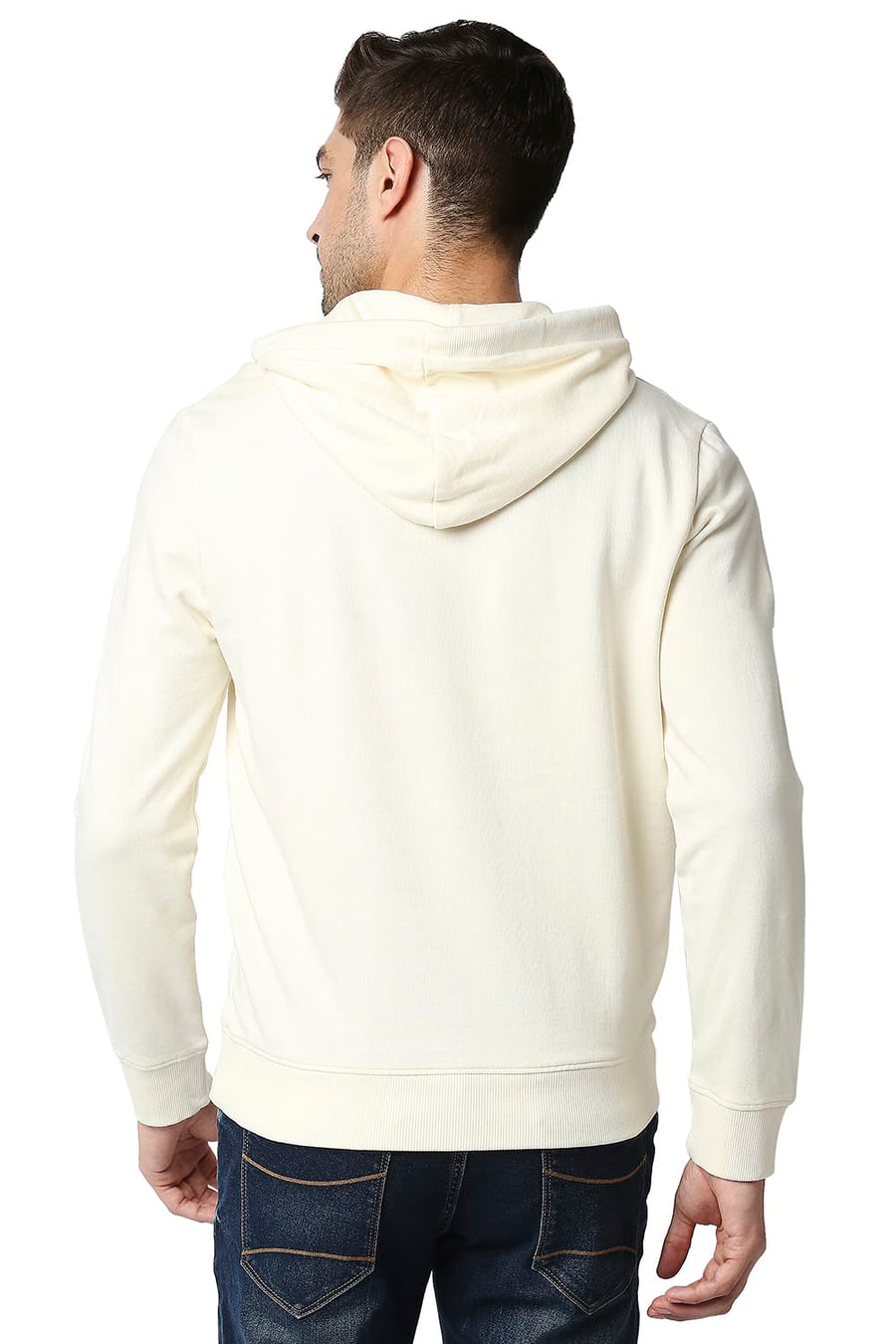BASICS MUSCLE FIT CANNOLI CREAM BRUSHED FLEECE HOOD PULLOVER JACKET