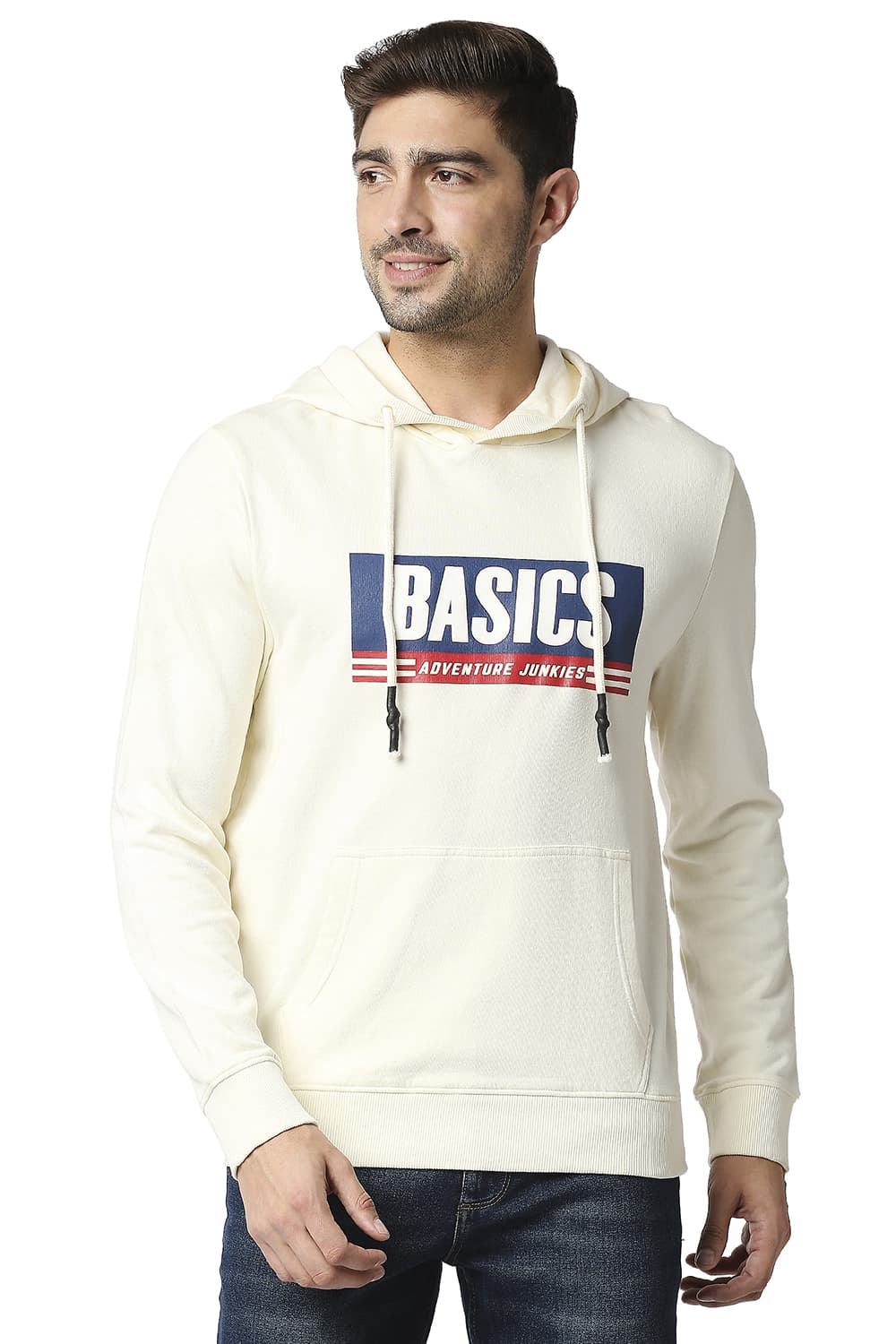 BASICS MUSCLE FIT MILD BRUSHED FLEECE HOOD PULLOVER JACKET