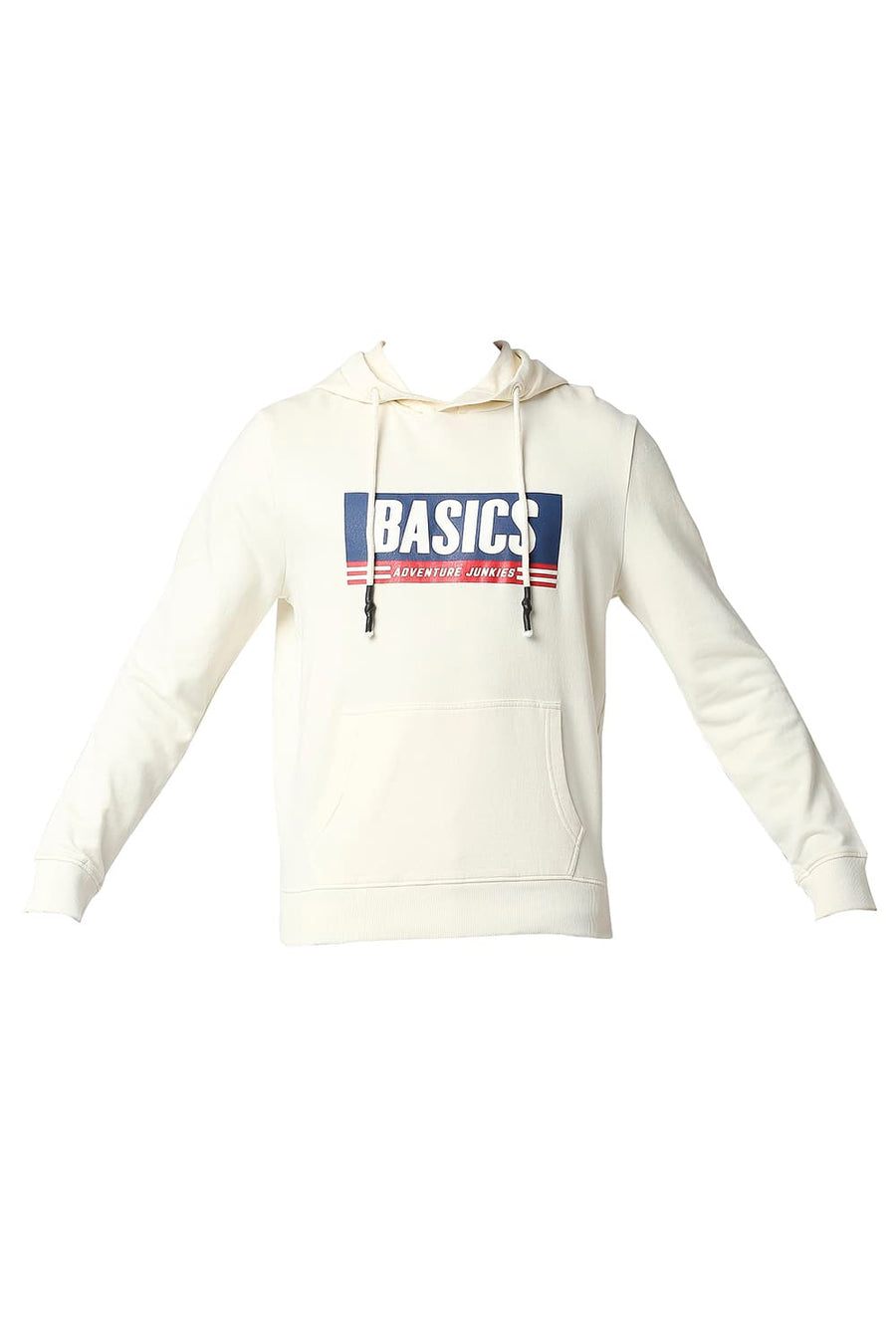 BASICS MUSCLE FIT CANNOLI CREAM BRUSHED FLEECE HOOD PULLOVER JACKET