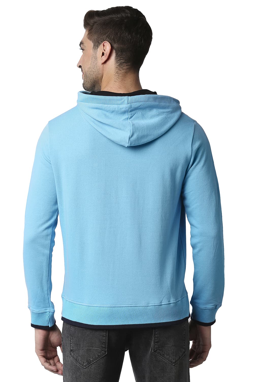 BASICS MUSCLE FIT BRUSHED FLEECE HOOD PULLOVER JACKET