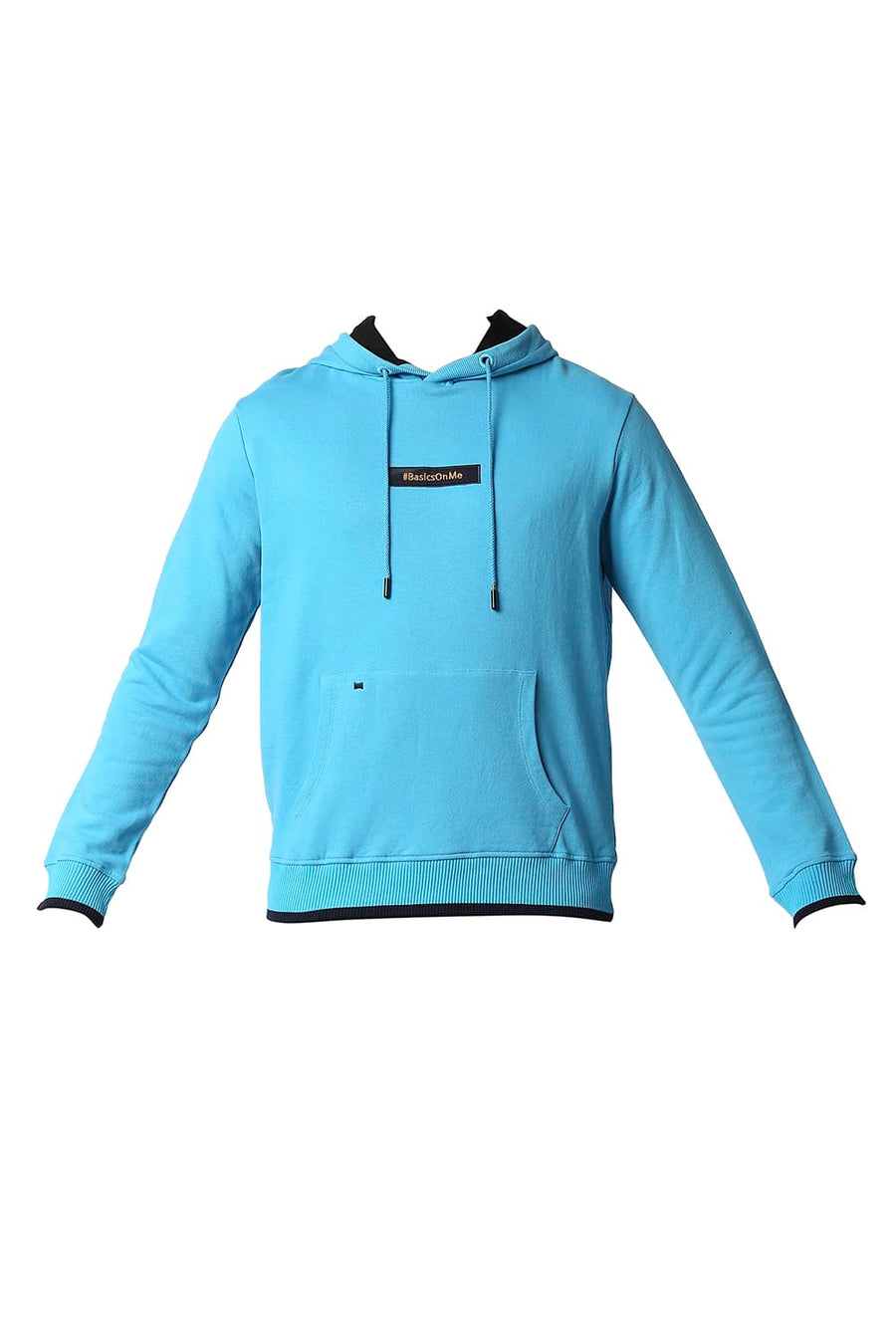 BASICS MUSCLE FIT HORIZON BLUE BRUSHED FLEECE HOOD PULLOVER JACKET