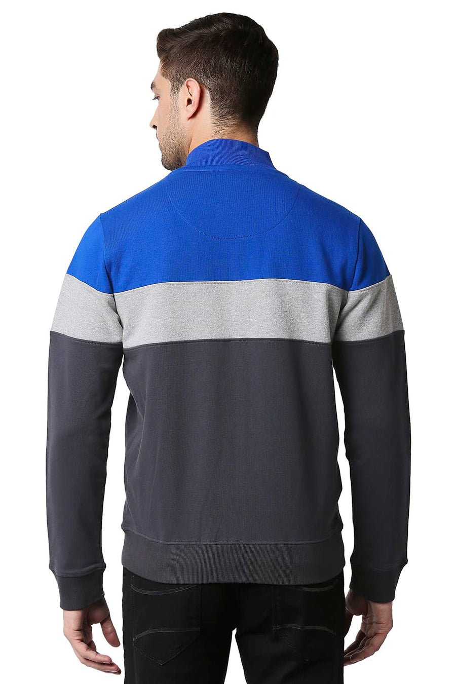 BASICS MUSCLE FIT GARPHITE LOOP KNIT HIGH NECK JACKET