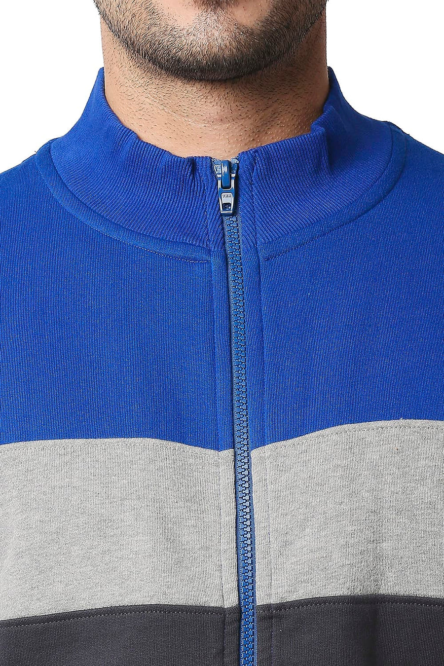 BASICS MUSCLE FIT GARPHITE LOOP KNIT HIGH NECK JACKET