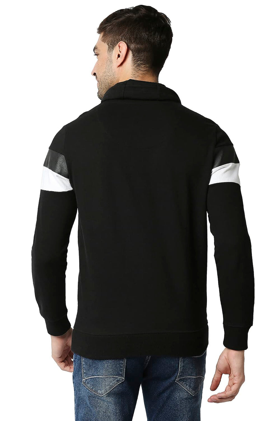 BASICS MUSCLE FIT BEAUTY BLACK NON BRUSHED FLEECE NON HOOD JACKET