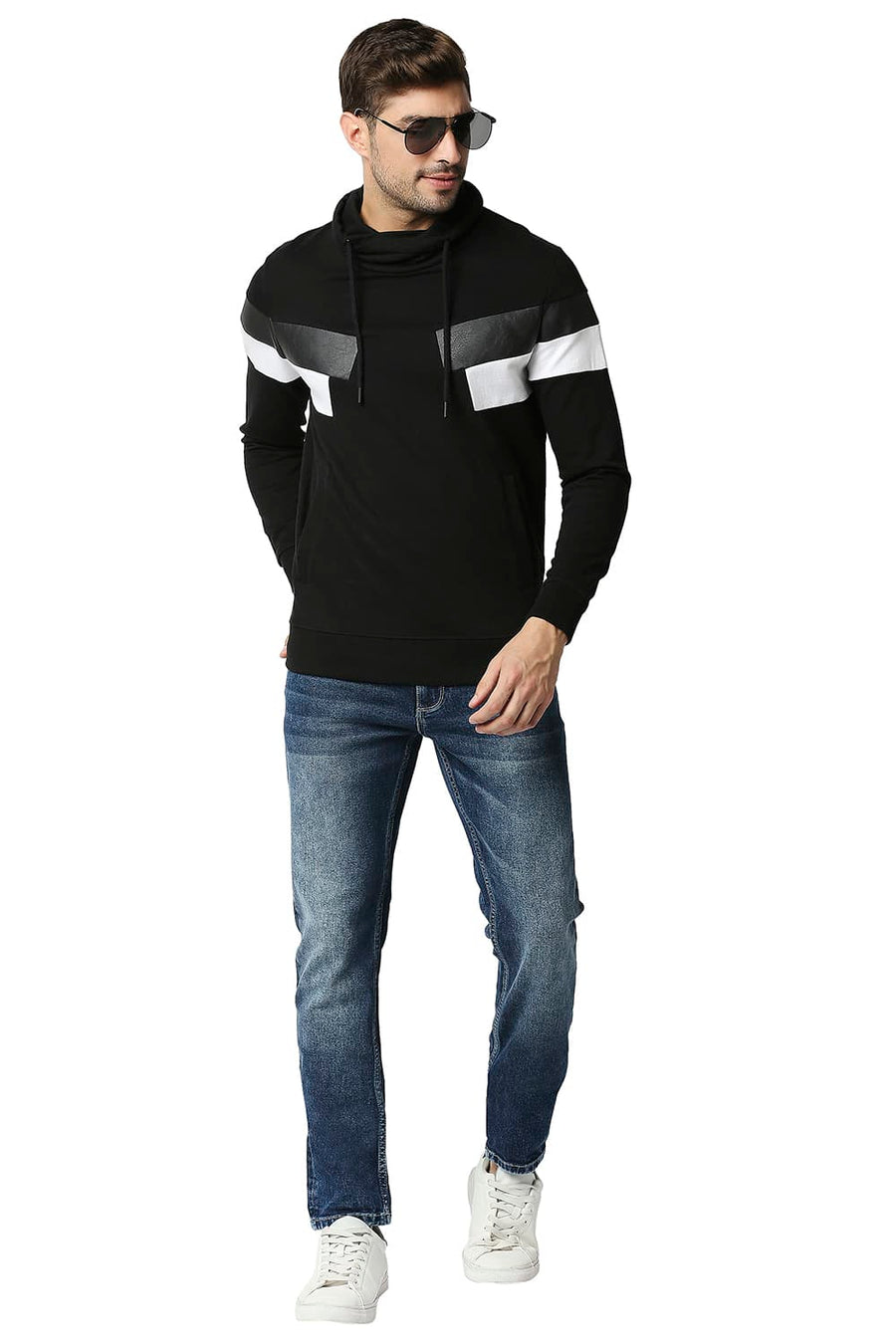 BASICS MUSCLE FIT BEAUTY BLACK NON BRUSHED FLEECE NON HOOD JACKET