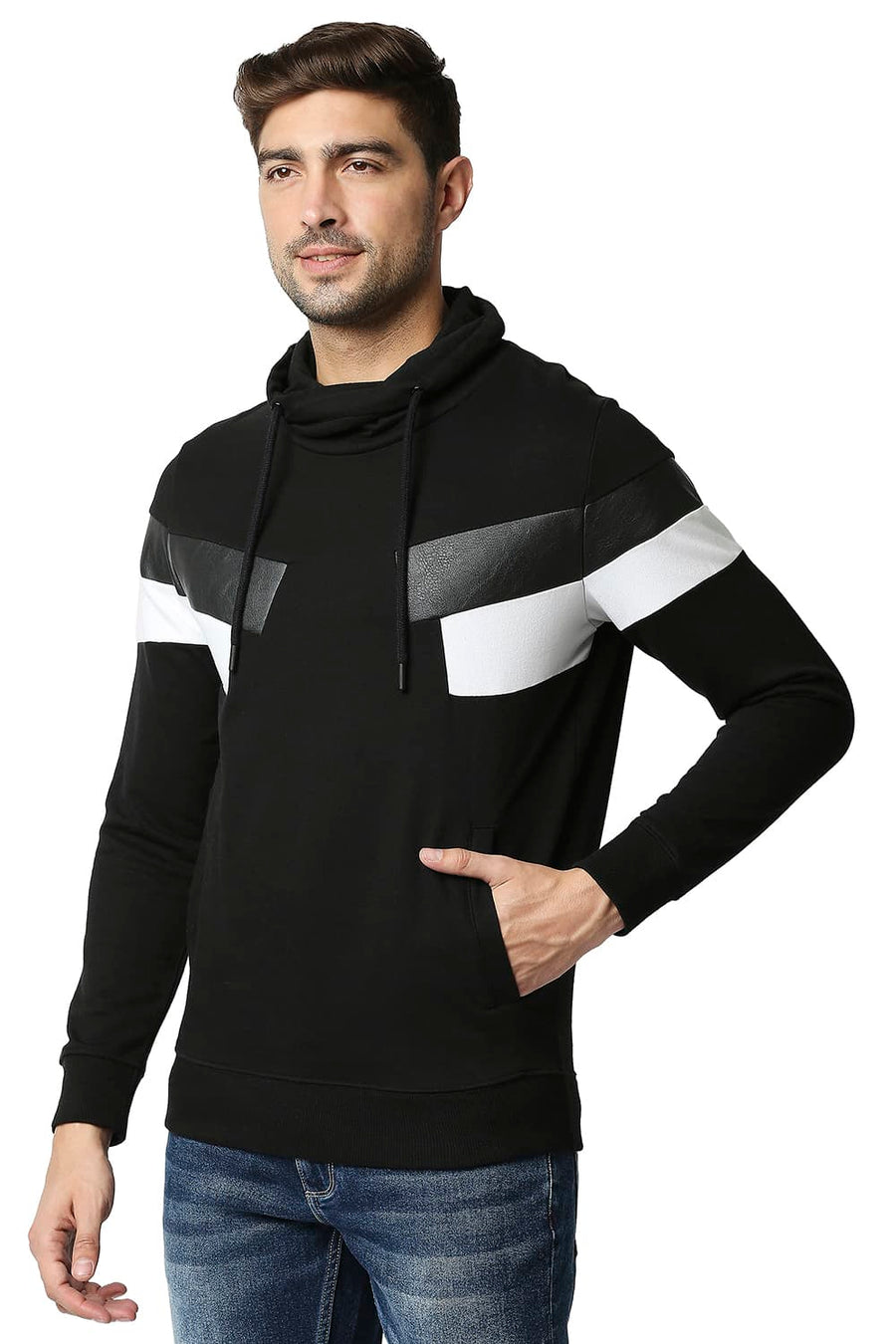 BASICS MUSCLE FIT BEAUTY BLACK NON BRUSHED FLEECE NON HOOD JACKET