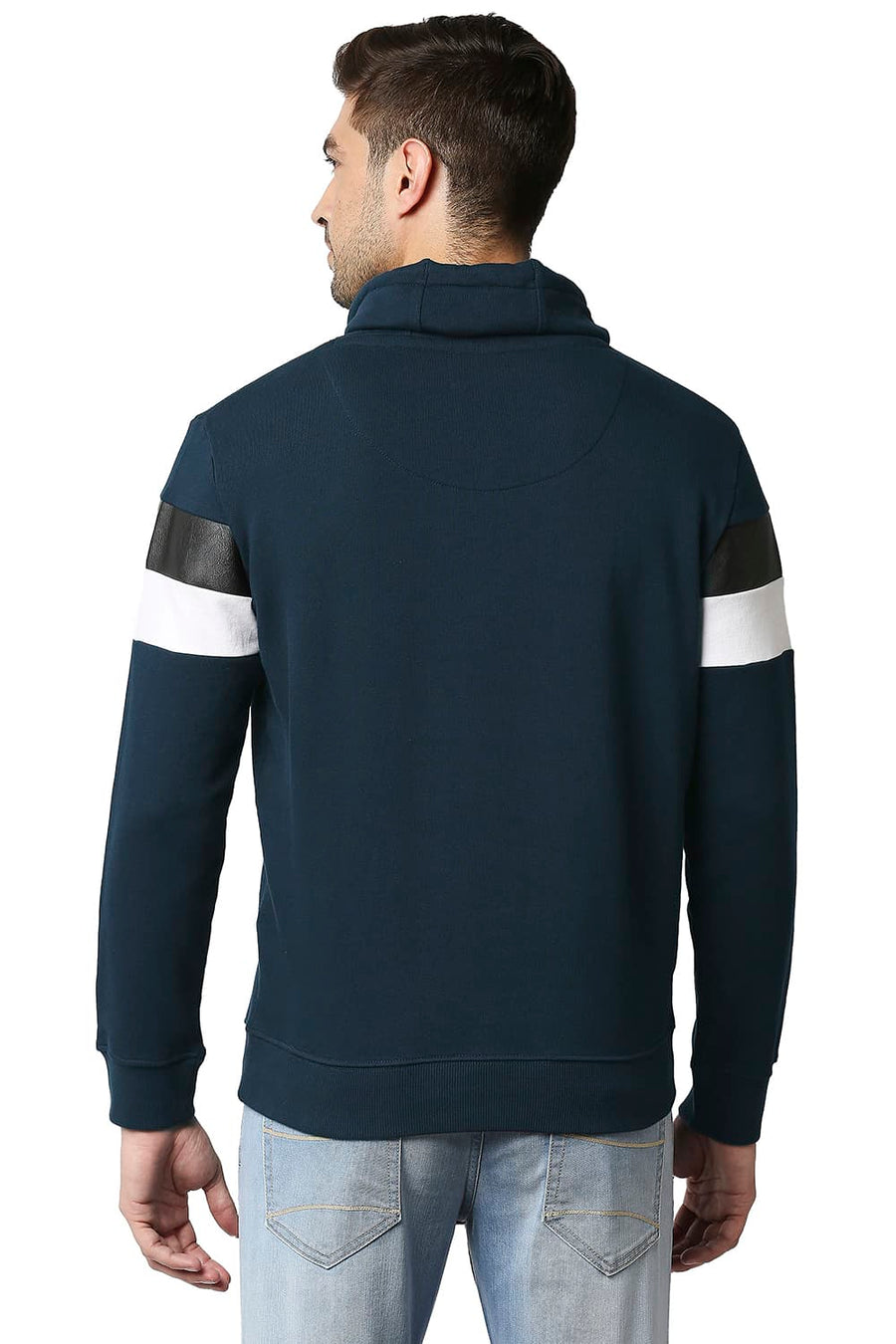 BASICS MUSCLE FIT DRESS BLUE NON BRUSHED FLEECE NON HOOD JACKET