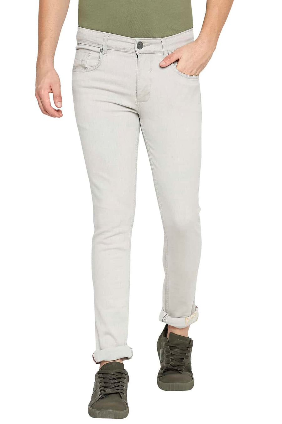 BASICS BLADE FIT SILVER BIRCH STRETCH JEANS