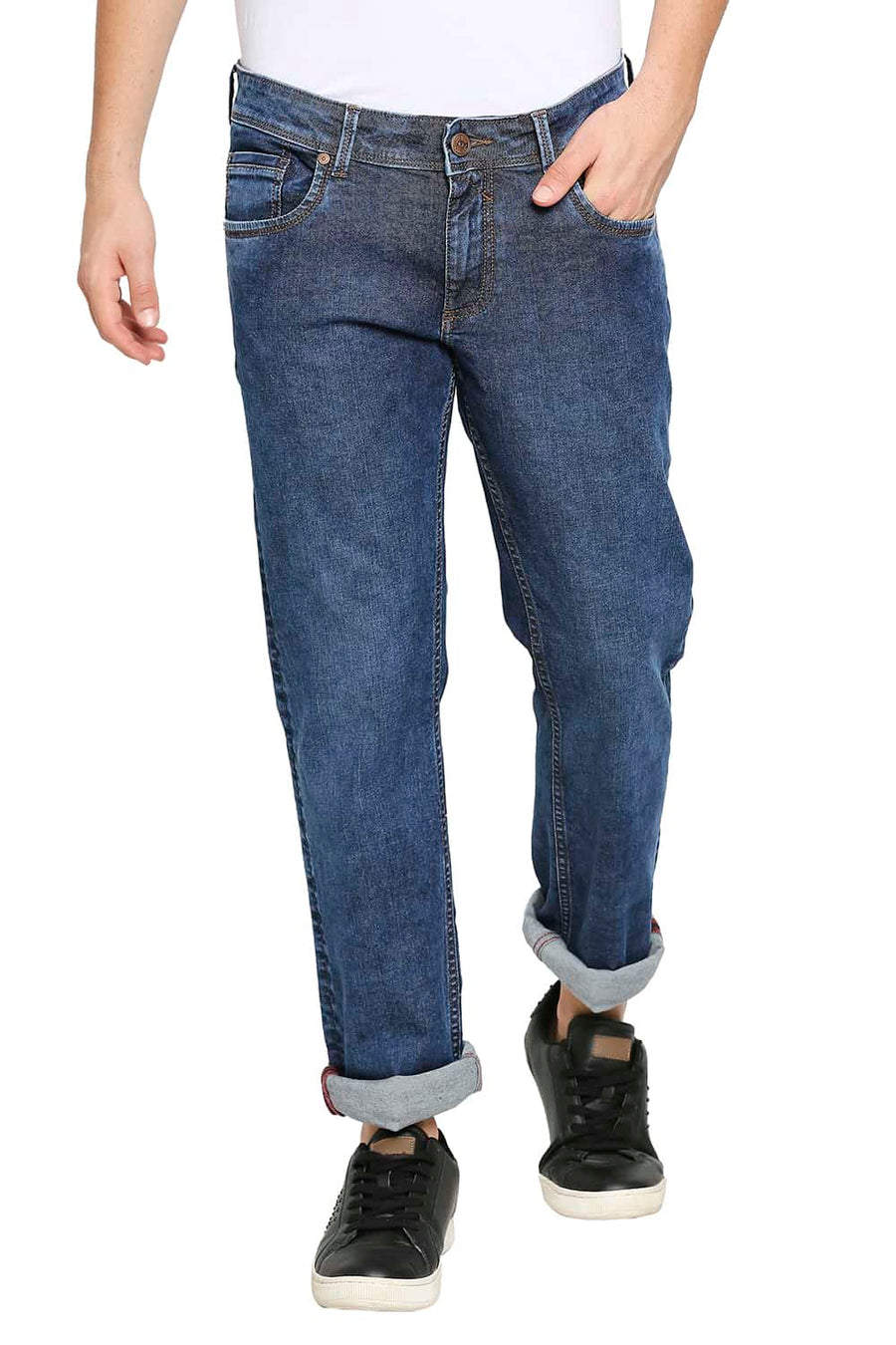 BASICS BLADE FIT BIJOU BLUE STRETCH JEANS