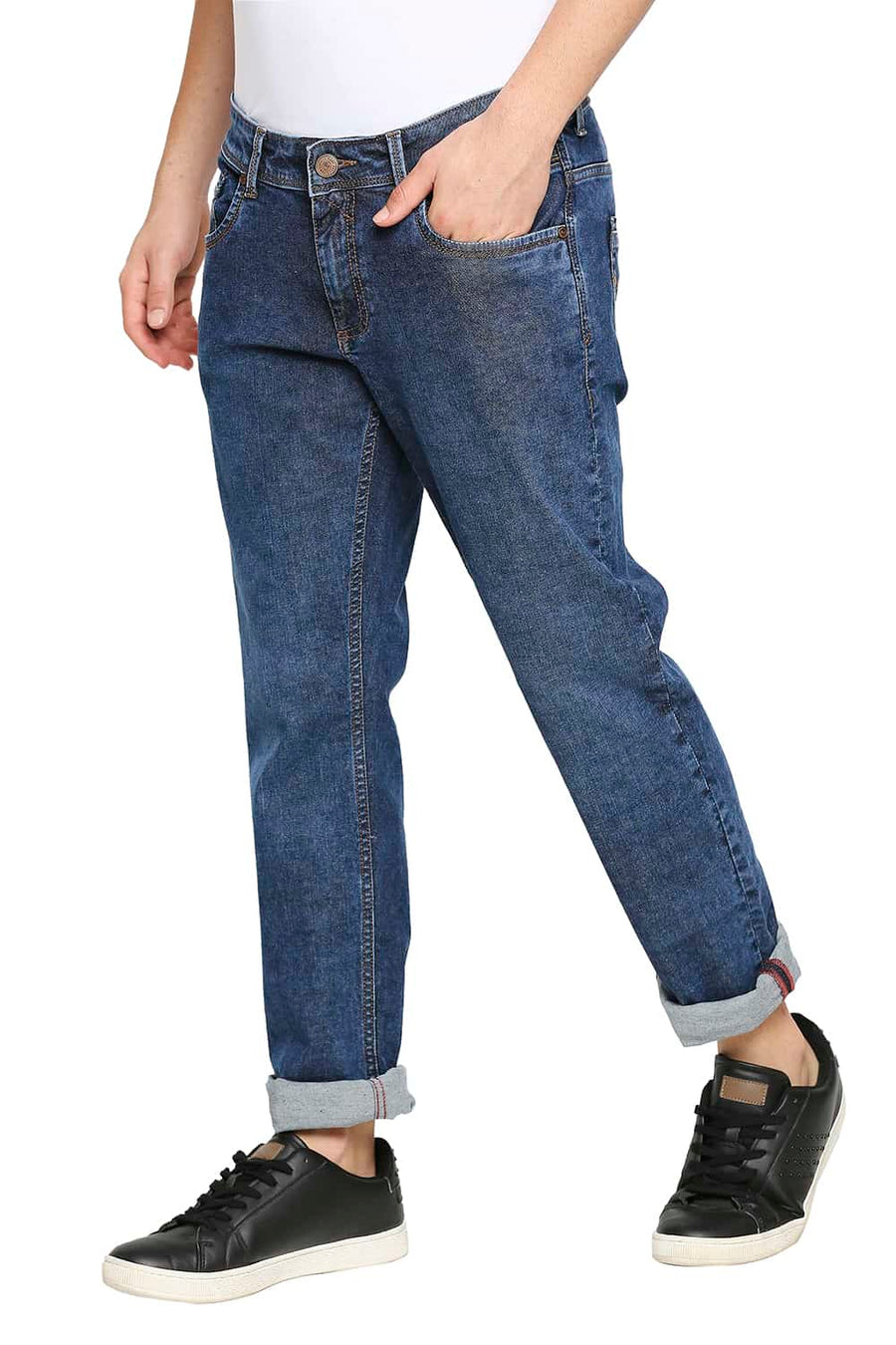 BASICS BLADE FIT BIJOU BLUE STRETCH JEANS