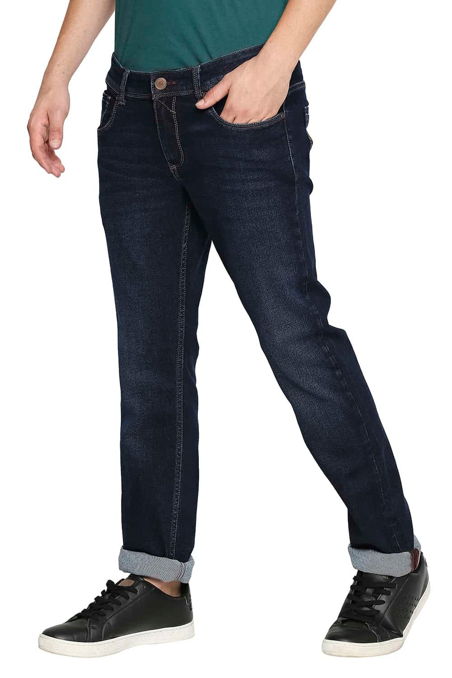 BASICS TORQUE FIT DRESS BLUE STRETCH JEANS