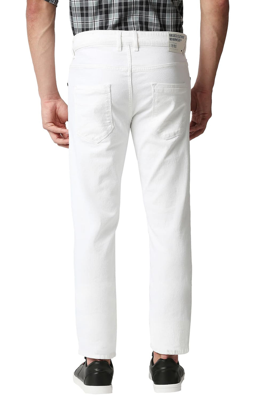 BASICS BLADE FIT CLOUD DANCER WHITE STRETCH JEANS