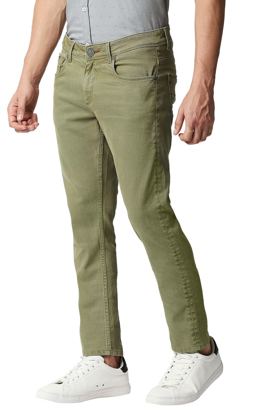 BASICS TORQUE FIT MILITARY OLIVE STRETCH JEANS