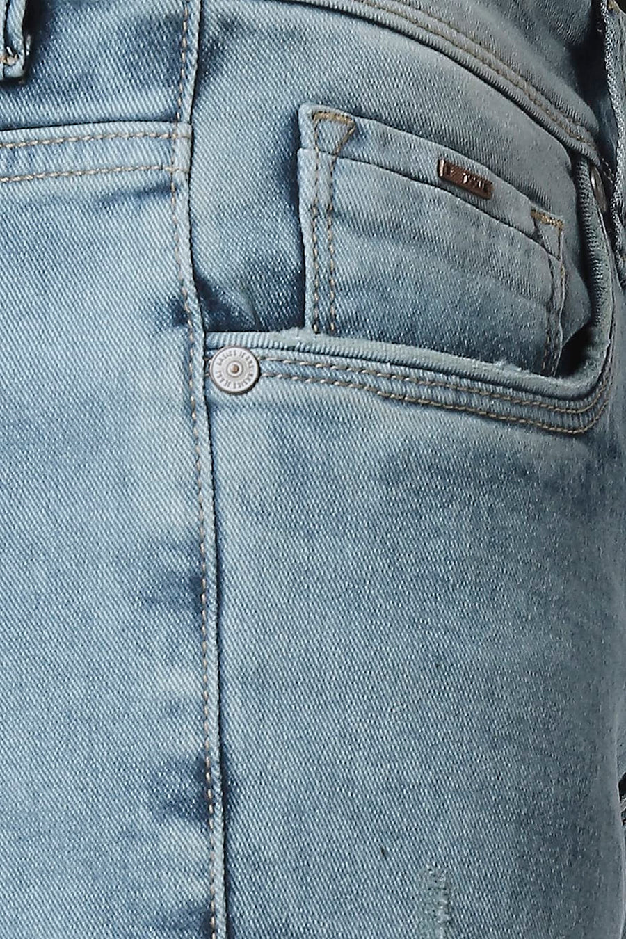 BASICS BLADE FIT ETHER BLUE STRETCH JEANS