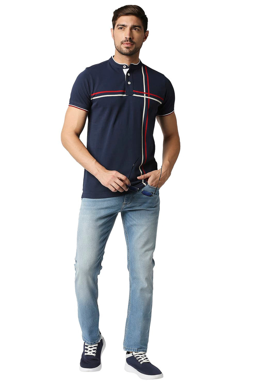 BASICS TORQUE FIT COOL BLUE STRETCH JEANS