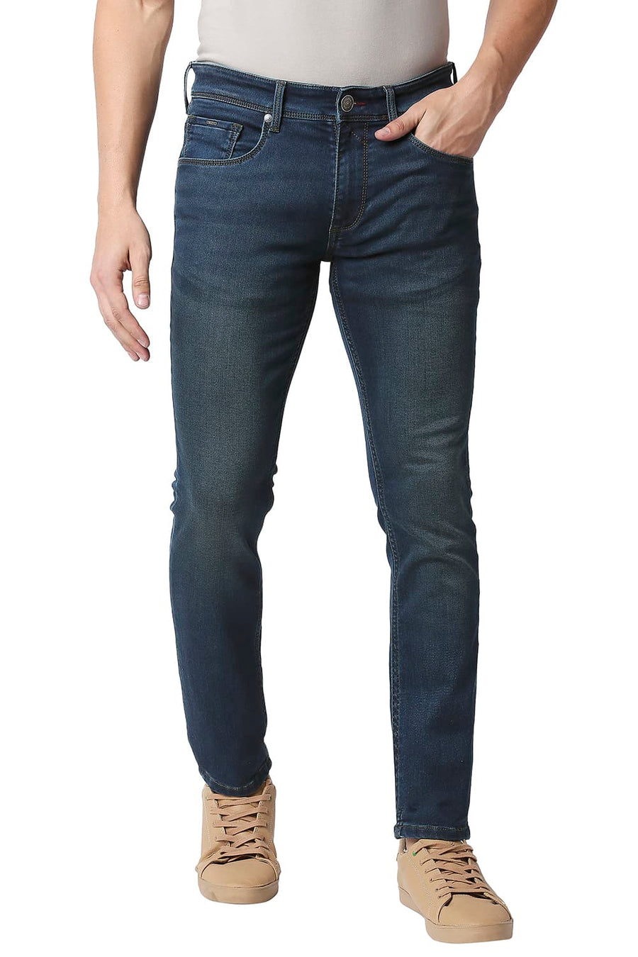 BASICS BLADE FIT REFLECTING POND STRETCH JEANS