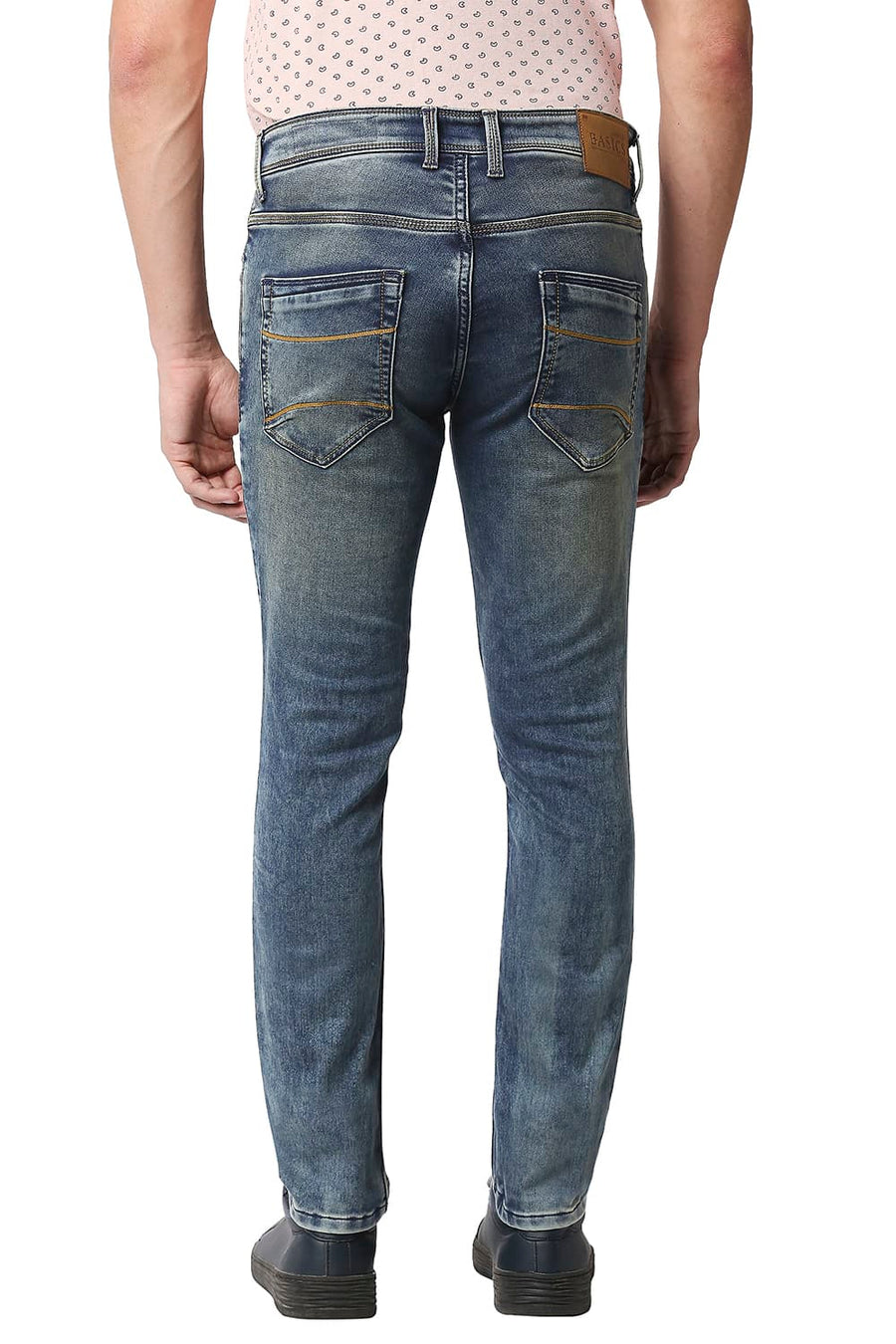 BASICS BLADE FIT INDIAN TEAL STRETCH JEANS
