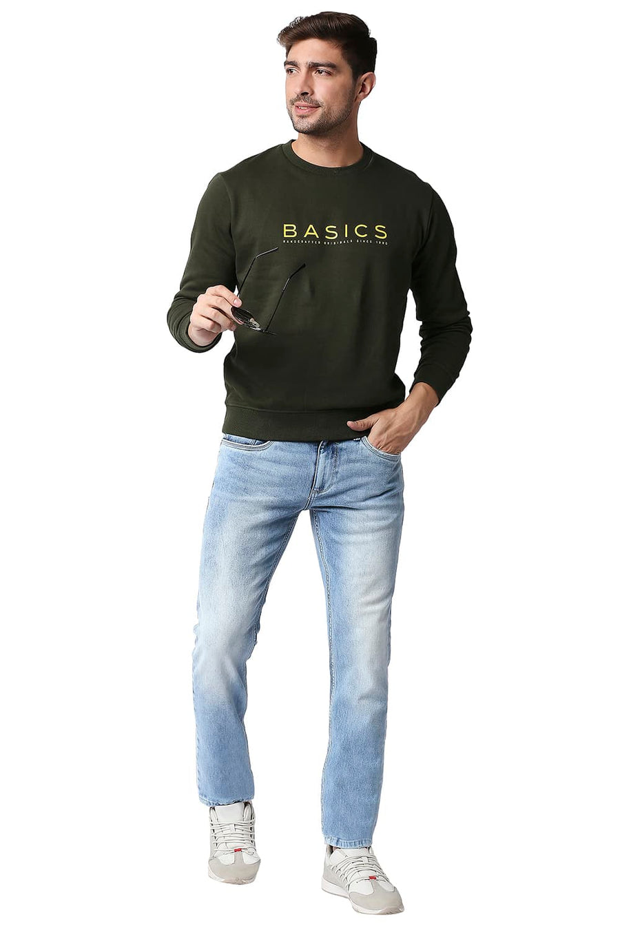 BASICS TORQUE FIT BLUE FOG STRETCH JEANS