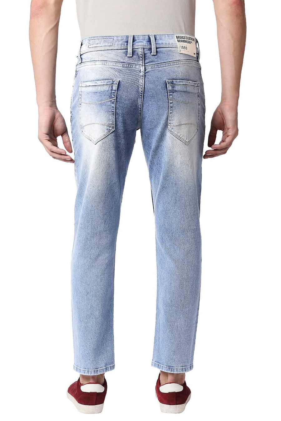 BASICS KERB FIT BLUE FOG STRETCH JEANS