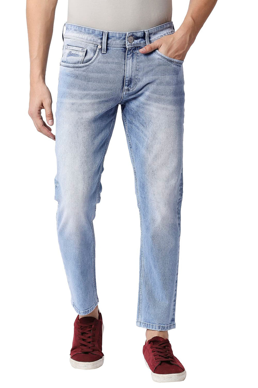 BASICS KERB FIT BLUE FOG STRETCH JEANS