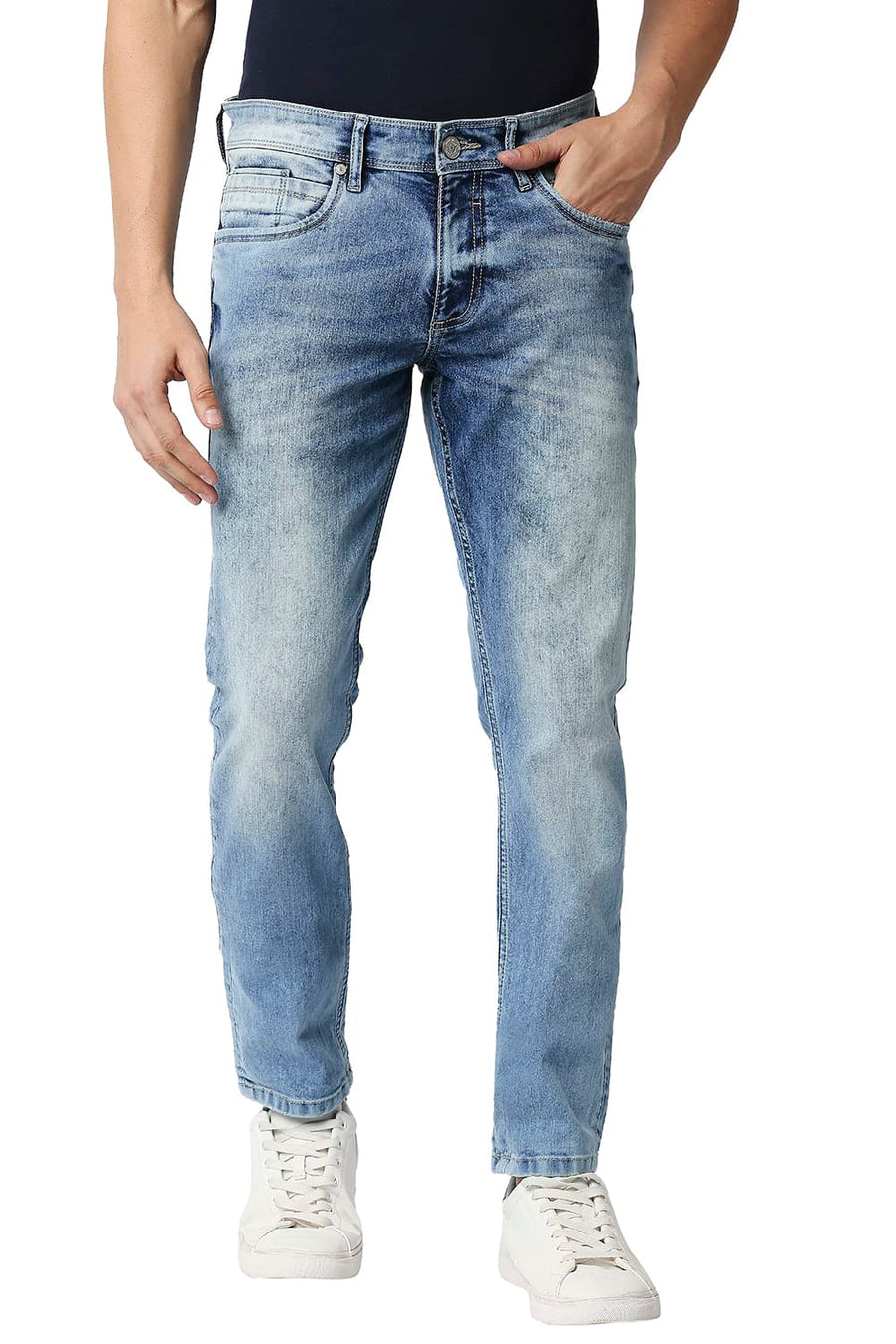 BASICS BLADE FIT BABY BLUE STRETCH JEANS