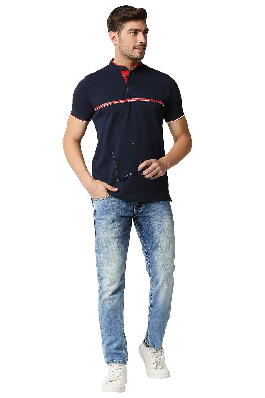 BASICS BLADE FIT BABY BLUE STRETCH JEANS